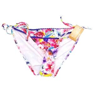 Arizona Floral Bikini Bottom Tie Side Women's X-Large NWT Colorful Cute Swimwear